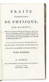 HAÜY, RENÉ-JUST, Abbé. Traité Élémentaire de Physique.  2 vols.  1803